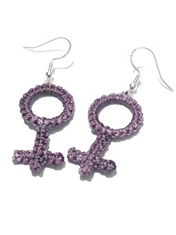 Pendientes feministas Pendientes Simbolo Venus Tejido Pendientes Artesanales Estilo Hippie Idea de Regalo