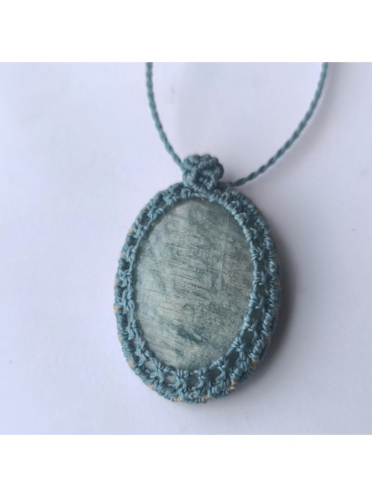Piedra Natural Amazonita  Joyería macrame Diseño único Estilo Boho Collar artesanal Hecho a mano