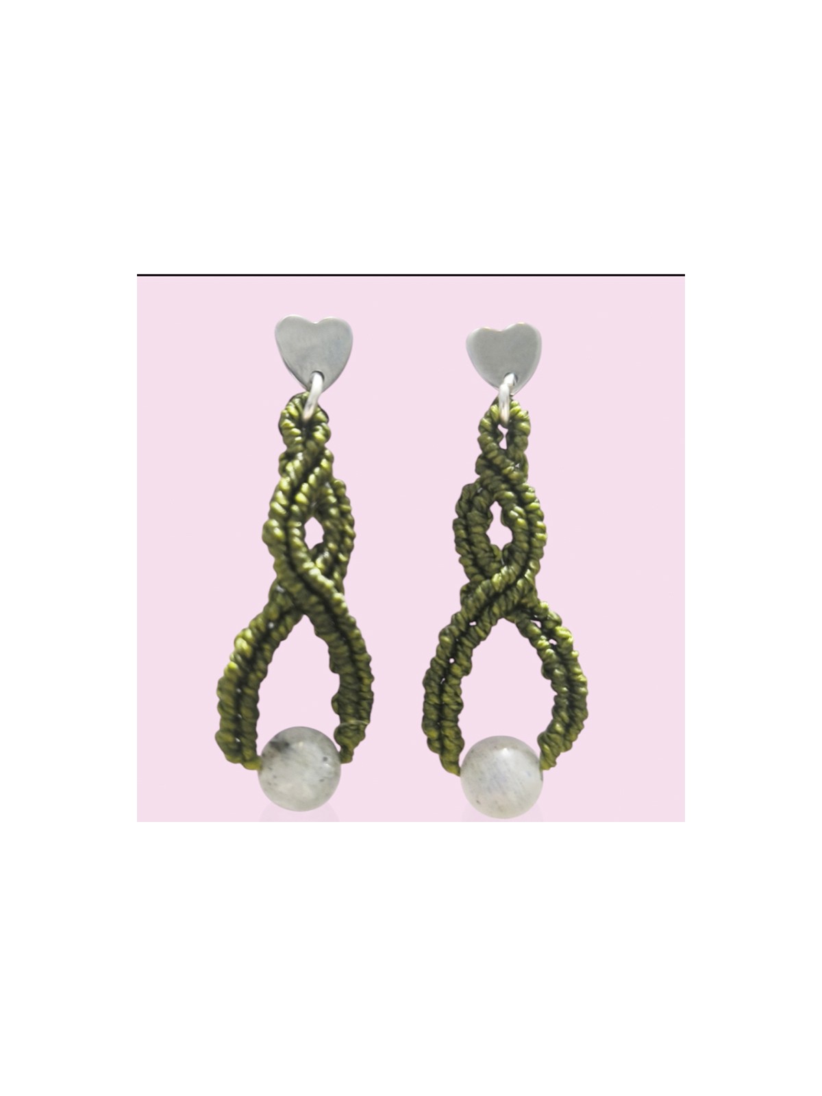 Pendienters artesanales Pendientes tejidos Artesanía en Macrame Estilo Hippie Boho Chic Regalo perfecto Piedras naturales