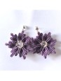 Pendientes artesanales de macramé en color violeta