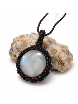 Collar artesanal Piedras Naturales Piedra Luna Gancho T Regalo ocasional Estilo Boho Hippie