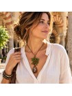 Collar artesanal Joyería en Macrame Piedras Naturales Piedra engarzada Cristal de cuarzo Regalo especial