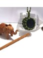 Colgante de labradorita natural tejido a mano
