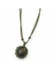 Colgante artesanal piedras naturales Labradorita Joyería tejida Unisex Regalo perfecto