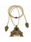 Collar de obsidiana dorada con cierre corredizo ajustable