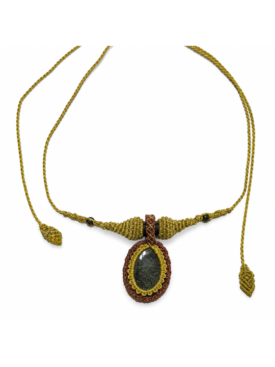 Collar unisex de micro-macramé con cierre corredizo ajustable