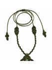 Collar de micro-macramé verde con ágata musgosa natural