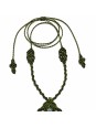 Collar de micro-macramé verde con ágata musgosa natural
