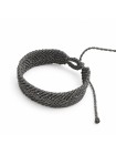 Pulsera unisex gris de micro-macramé ajustable