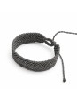 Pulsera unisex gris de micro-macramé ajustable